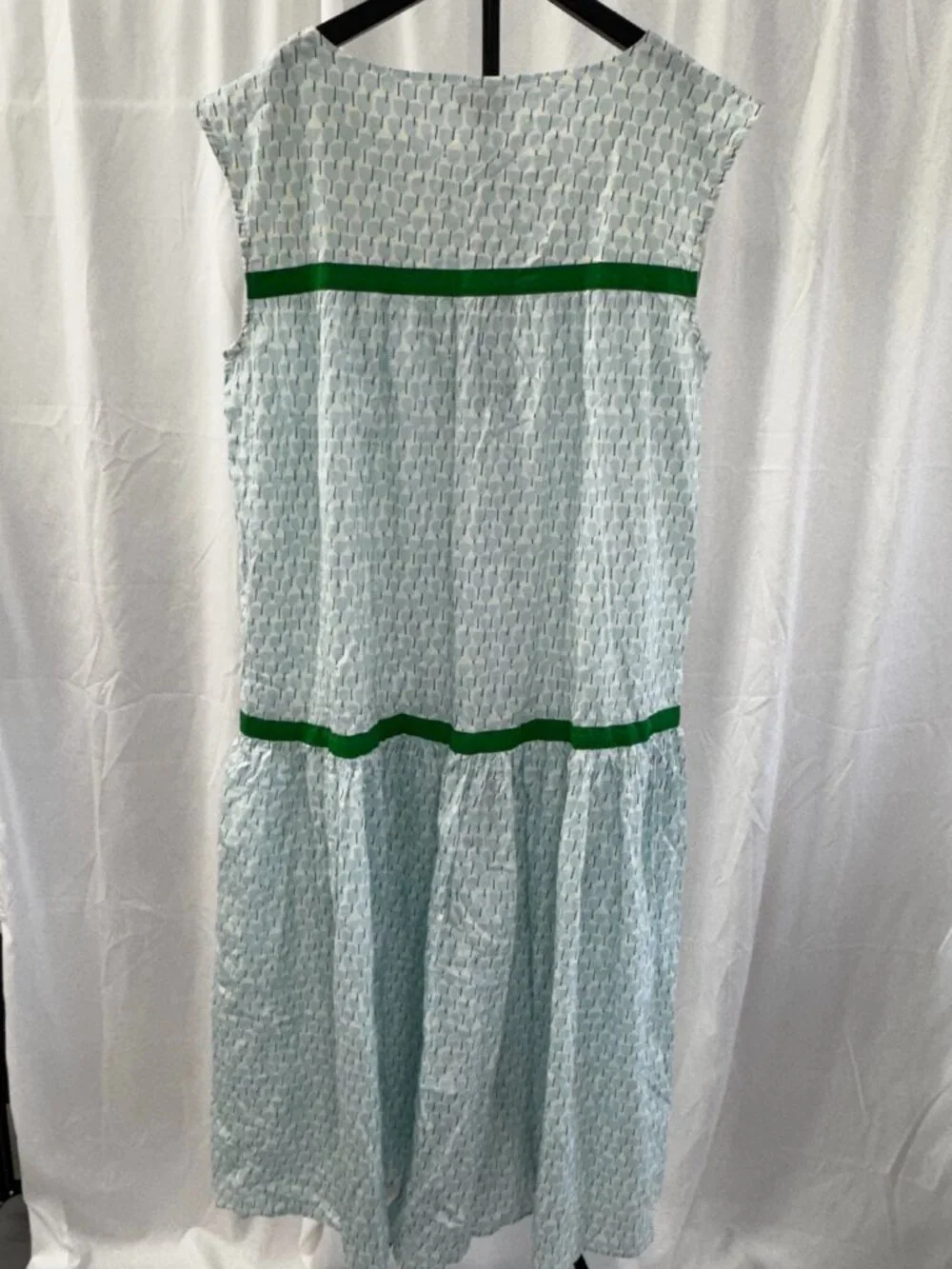 Pink Chicken Krista Cottagecore Floral Maxi Kaftan Prairie Dress Blue Tulips - Picture 7 of 15